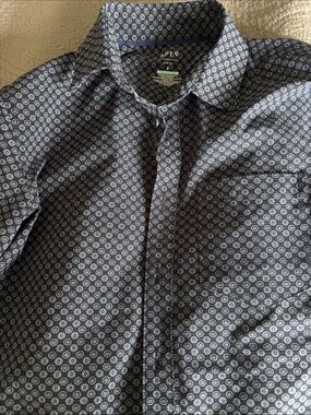 Apt. 9 Navy Shirt Jacket with White Circular Print